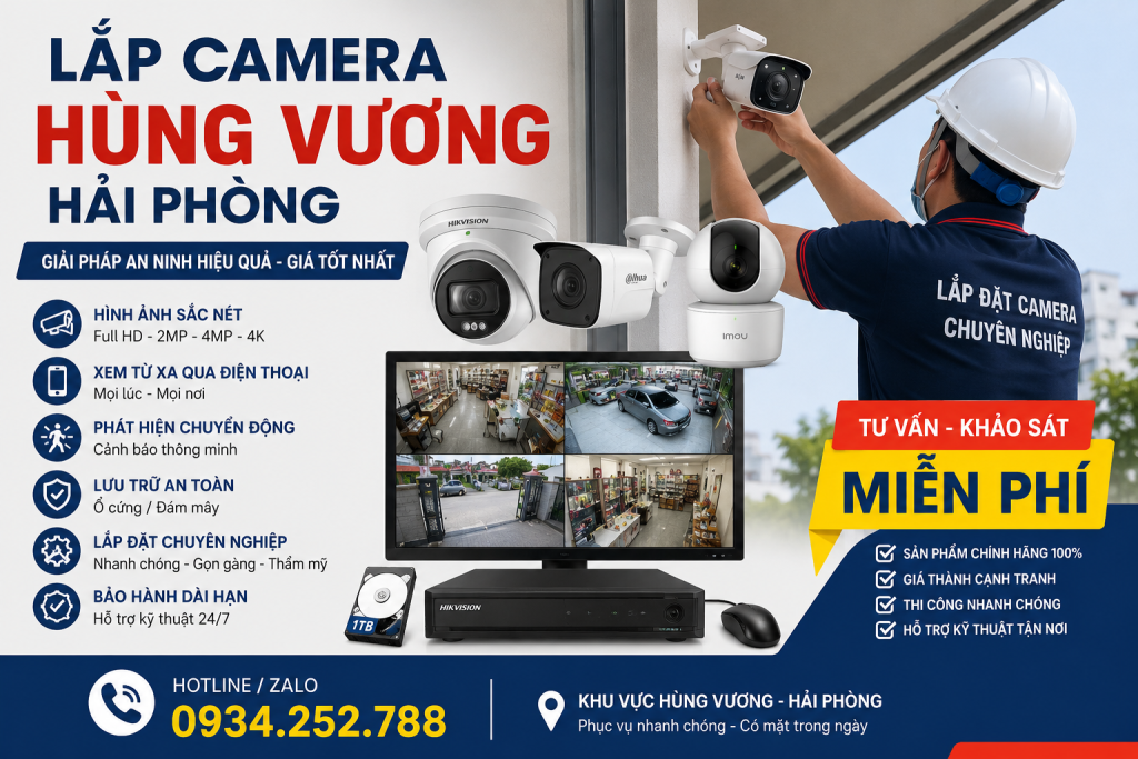 lắp camera Hùng Vương Hải Phòng