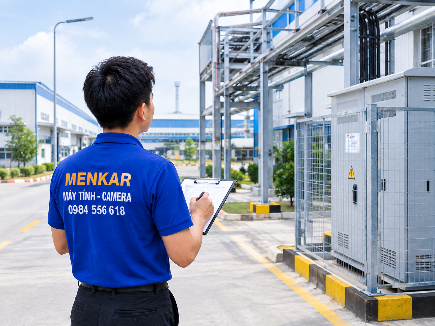 nhân viên khảo sát khu vực